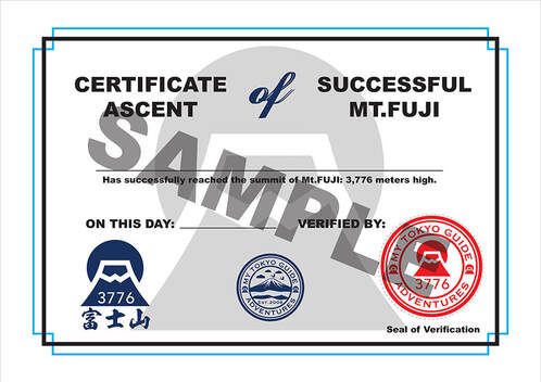 Mount Fuji Summit Certificate