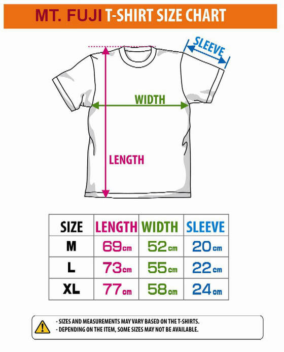 Mt. Fuji T-Shirt Size Chart